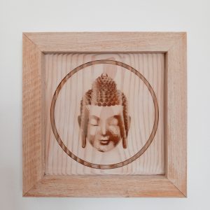 visage bouddha en bois blanchi décoration zen