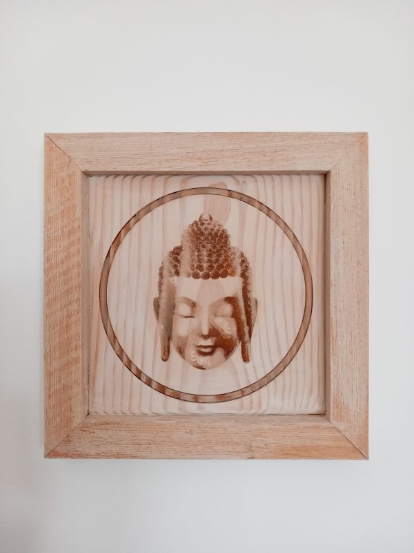 visage bouddha en bois blanchi décoration zen